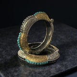 Scallop design dual tone GS bangles