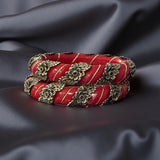 Shakha Pola bangle pairs with german silver accent