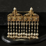 Light weight copper earrings with Pearl danglers