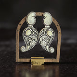 Gorgeous mango shaped earrings in silver finish