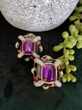 DW inspired statement stud with Doublet stones and CZ