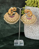 Amrapali inspired Copper base peacock earrings