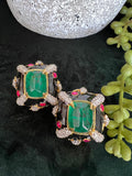 DW inspired statement stud with Doublet stones and CZ