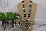 Pearl maala with silver foil pendant
