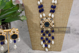 Pearl maala with silver foil pendant