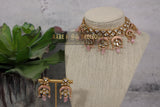 Silver foil choker with enamel meena