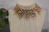 Silver foil choker with enamel meena