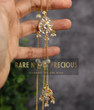 Long chain necklace with tear drop pachi accents