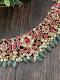 Stunning Jadau kundan lotus motif necklace