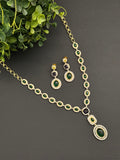 Stunning CZ necklace with Pota stone pendant