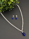 Stunning CZ necklace with small tear drop Pota stone pendant