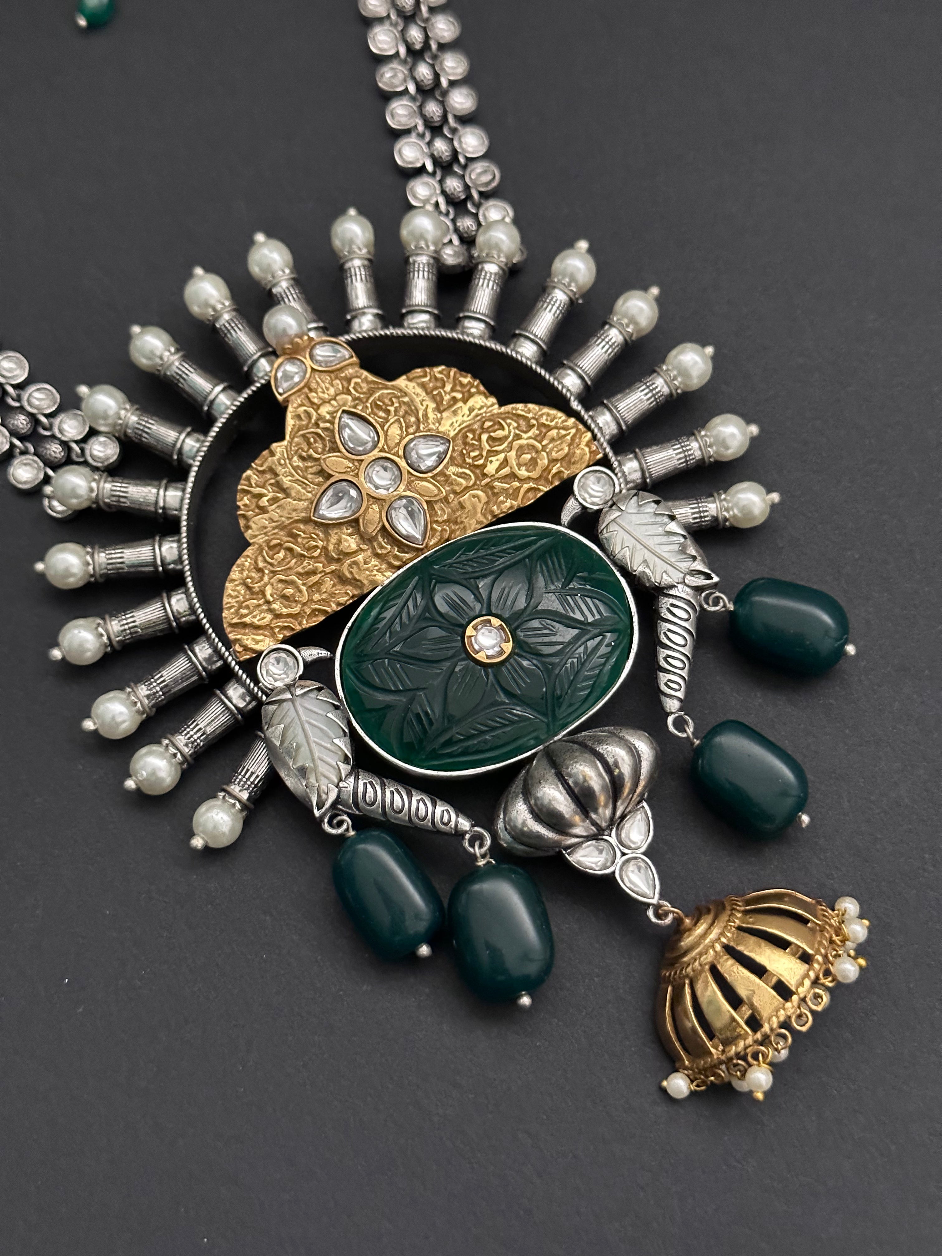 Carved stone necklace online