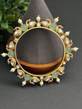 Copper finish amrapali inspired openable bangle with peacock motif