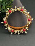 Copper finish amrapali inspired openable bangle with peacock motif