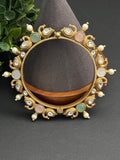 Copper finish amrapali inspired openable bangle with peacock motif