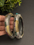 Scallop design dual tone GS bangles