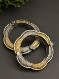 Scallop design dual tone GS bangles