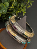 Scallop design dual tone GS bangles
