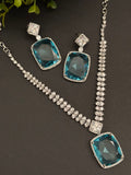 CZ necklace with doublet pendant and matching earrings