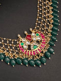 Stunning Pachi pendant set on pearl necklace with Monalisa beads