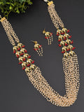 Bikaneri kundan side pendant on pearl maala