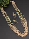 Bikaneri kundan side pendant on pearl maala