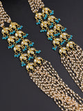 Bikaneri kundan side pendant on pearl maala