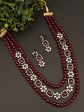 Red beads kundan victorian mala