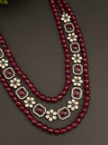 Red beads kundan victorian mala
