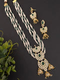CZ kundan multi layer chandnbali pendant on seeds pearls