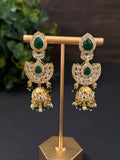 CZ kundan multi layer chandnbali pendant on seeds pearls