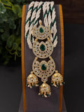CZ kundan multi layer chandnbali pendant on seeds pearls