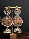 Stunning GS earrings with carved stones and jhumka