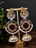 Stunning GS earrings with carved stones and jhumka