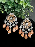 Medium size square CZ earrings