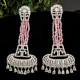 Beautiful CZ earrings with onyx beads