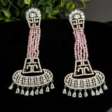 Beautiful CZ earrings with onyx beads