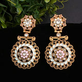 Copper tone earrings with enamel meenakari