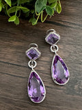 Tear drop doublet stones earrings