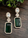 Rectangular Doublet earring with silver foil accents