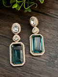 Rectangular Doublet earring with silver foil accents