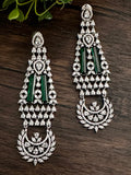 Statement CZ earrings in silver finish