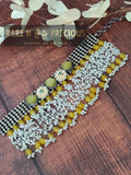 German silver with pachi accents choker and beads tassels