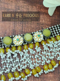 German silver with pachi accents choker and beads tassels