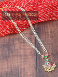Jadau kundan pendant on pearl chain