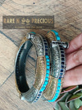 Scallop design dual tone GS bangles