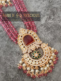 5 layers beads mala with silverfoil pendant