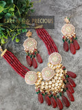 Lac and silverfoil kundan necklace