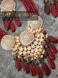 Lac and silverfoil kundan necklace
