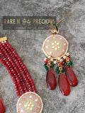 Lac and silverfoil kundan necklace